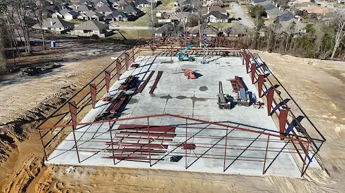 construction-progress-foundation-frame work